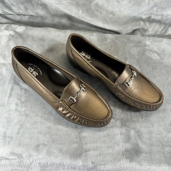 SAS womens shoes size 8M bronze all day comfort loafers slip on - Picture 13 of 16